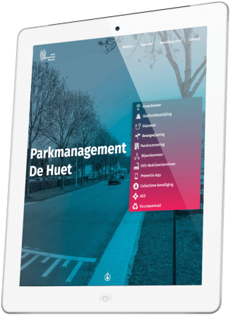 Parkmanagement  De Huet  website op iPad